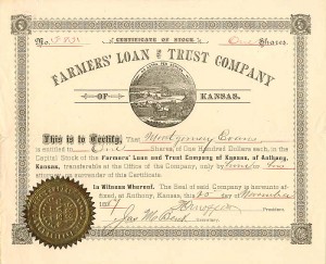 Farmers' Loan and Trust Co. - Stock Certificate
